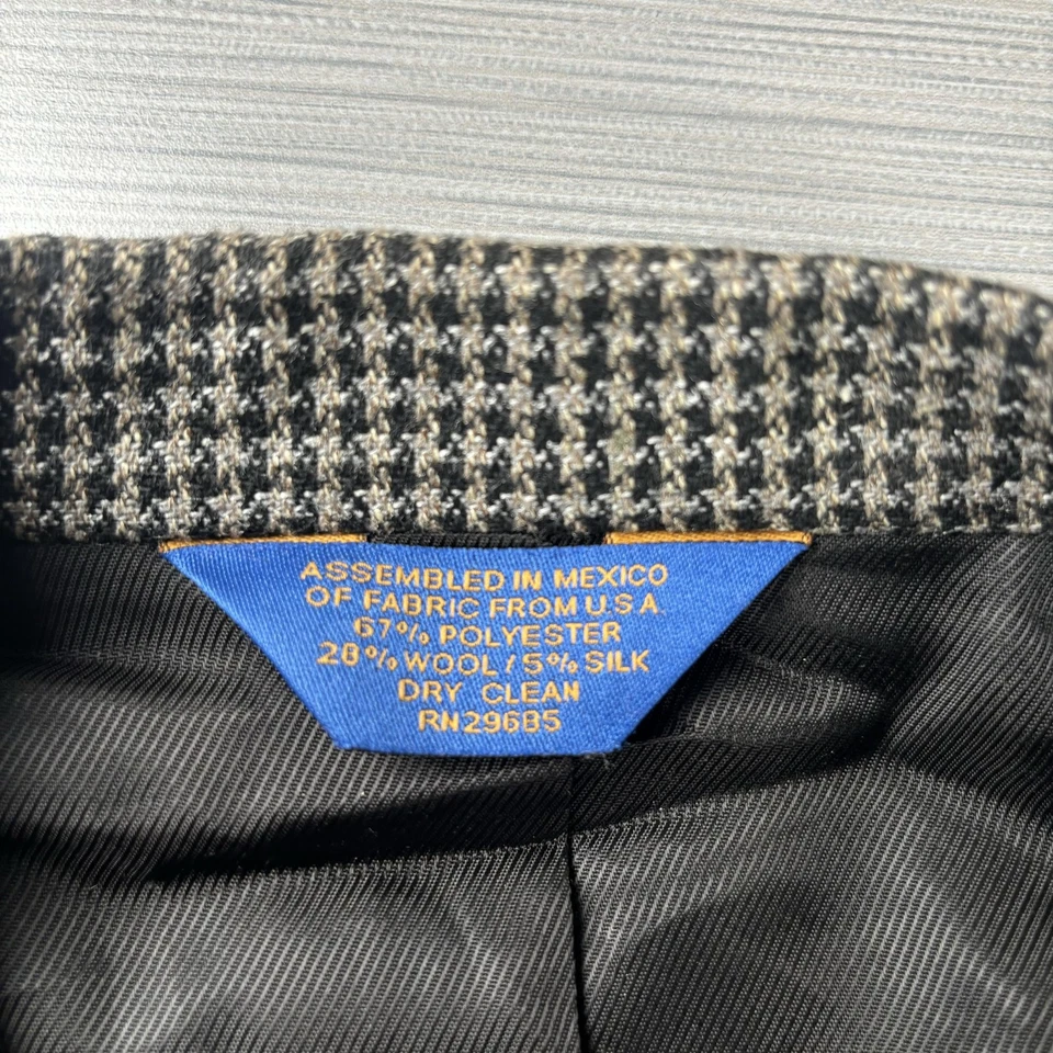 Blazer Pendleton Para Hombre 46L Negro Blanco Pata de Gallo Cuadros Lana Seda Abrigo Deportivo Foto 2 de 4