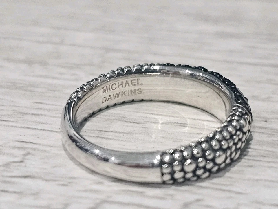 Кольцо Michael Dawkins из чистого серебра с черной шпинелью и драгоценным камнем звездная ночь 6 - Изображение 4 из 4