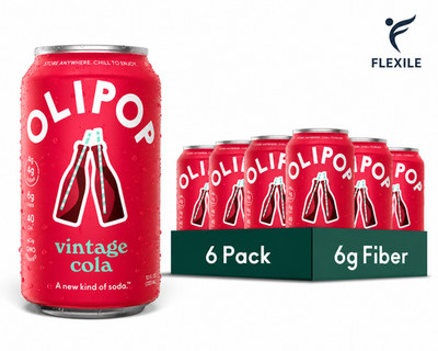 OLIPOP Prebiotic Soda Pop, Vintage Cola,Pantry Pack Packed 12oz (6 cans)