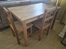 Solid Wood 4 Seater  Dining Table - Natural