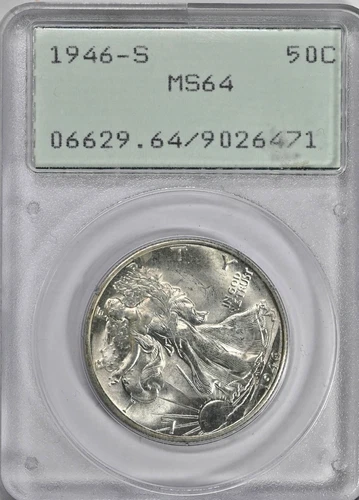 1946-S Walking Liberty MS64 Half Dollar PCGS RATTLER Graded Walker 6629 WOW!