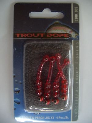 Trout Dope Trout & Perch Jig X1, Hakengröße 8, rot