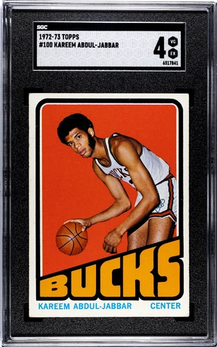 1972-73 topps basketball #100 Kareem Abdul-Jabbar VG/EX SGC 4