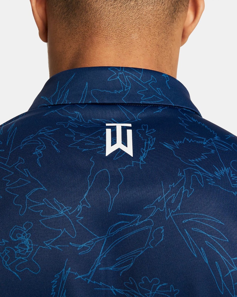 TW Tiger Woods Men's Nike Dri-FIT ADV Golf Polo Navy Size TW Tiger Woods Men's Nike Dri-FIT ADV Golf Polo Navy Size