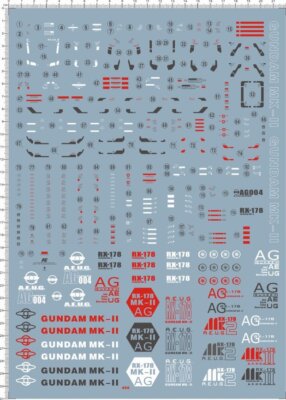 Super Detail Up 1/60 PG RX-178 MK-II MK2 MK 2 AUGE GDM Decal Model Kit 466
