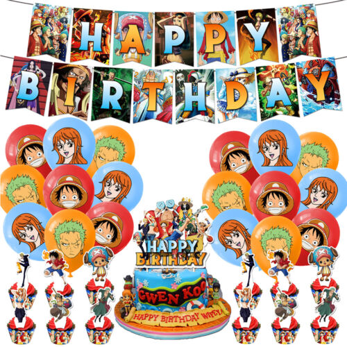 33x New One Piece Birthday Decoration Anime Theme Party Decorations For Teenager - Afbeelding 1 van 12