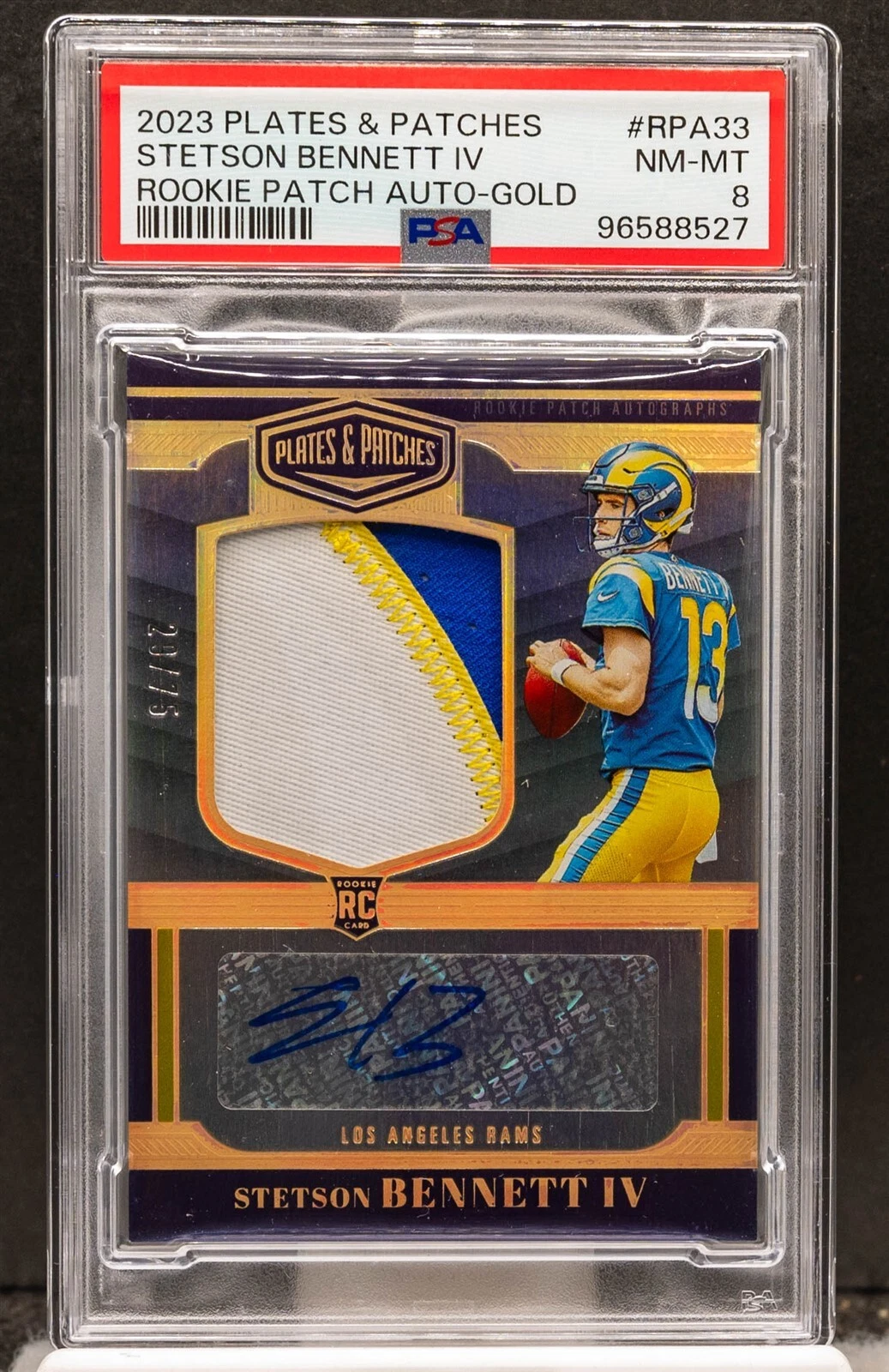 Stetson Bennett Panini Plates & Patches Rookie Patch Autographs #RPA33 Gold