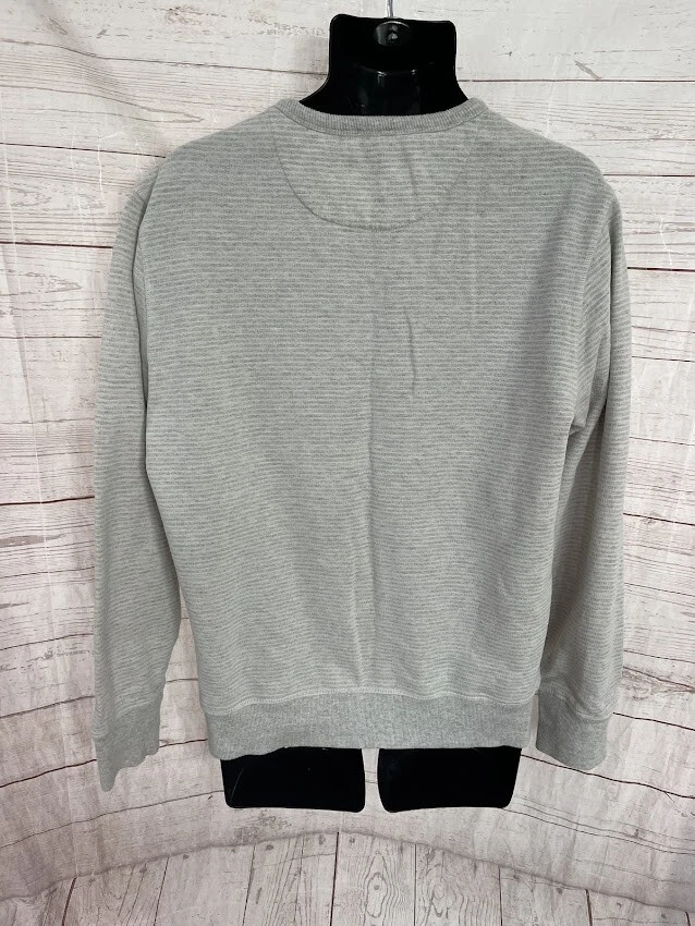 Jachs New York Men's Pullover Sweater Crew Neck Striped White/Gray Size L - Image 3 of 4