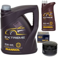 MotoröL Set Mannol Extreme 5W-40 6 Liter + ÖLfilter FüR Alfa Romeo Opel Renault