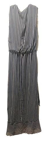 New York And Company Navy/White Stripe Dress Size L - Picture 2 of 4