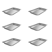 Acmax 6 StüCk Gn 1/1 GastronormbehäLter Gn-BehäLter Edelstahl 5,0 Liter Tiefe 40