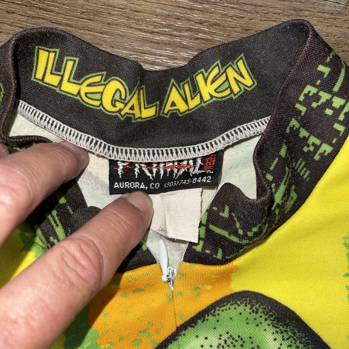 Vintage 90's PRIMAL WEAR Illegal Alien Cycling Jersey Yellow