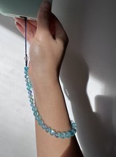 Blue Mermaid Glass Crystal Beaded Phone Lanyard, Camera Strap, Gift Idea
