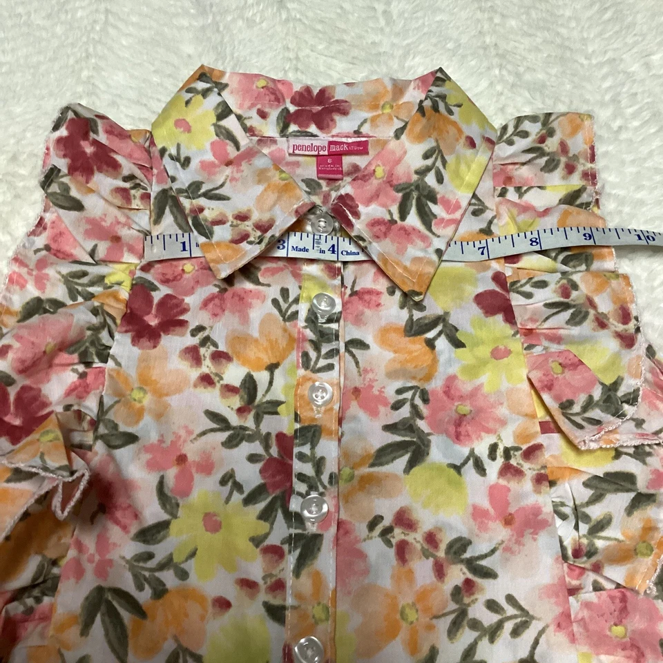 Hermoso Vientre Corbata Penélope Mack Volantes Floral Color Agua Talla 8 Nuevo con Etiquetas  Foto 3 de 4
