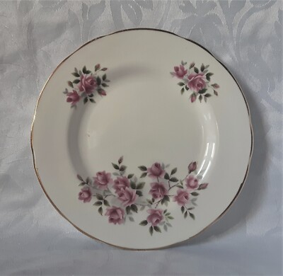 CROWN TRENT BEILAGENTELLER BONE CHINA TEETELLER ODER BROT UND BUTTERTELLER ROSA ROSEN
