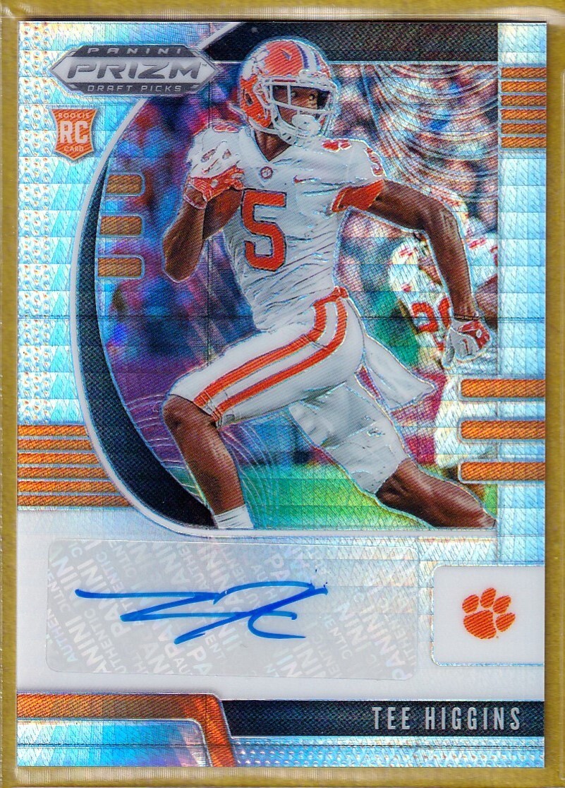 2020 Panini Prizm Draft Picks Autograph Prizms Hyper #107 Tee Higgins RC /75