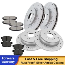 Front Rear Brake Rotors + Ceramic Pads Discs Kits Fit 07-11 Honda CR-V ACURA RDX
