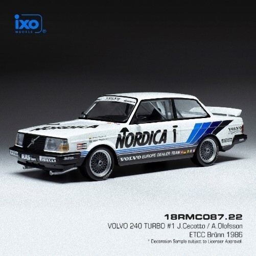 Volvo 240 Turbo #1 Cecotto Olofsson ETCC Brünn 1986 IXO 1/18 IXO18CMC087.20