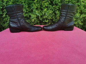 Durea Black Leather Ankle Boots UK 9 EU 43 | eBay