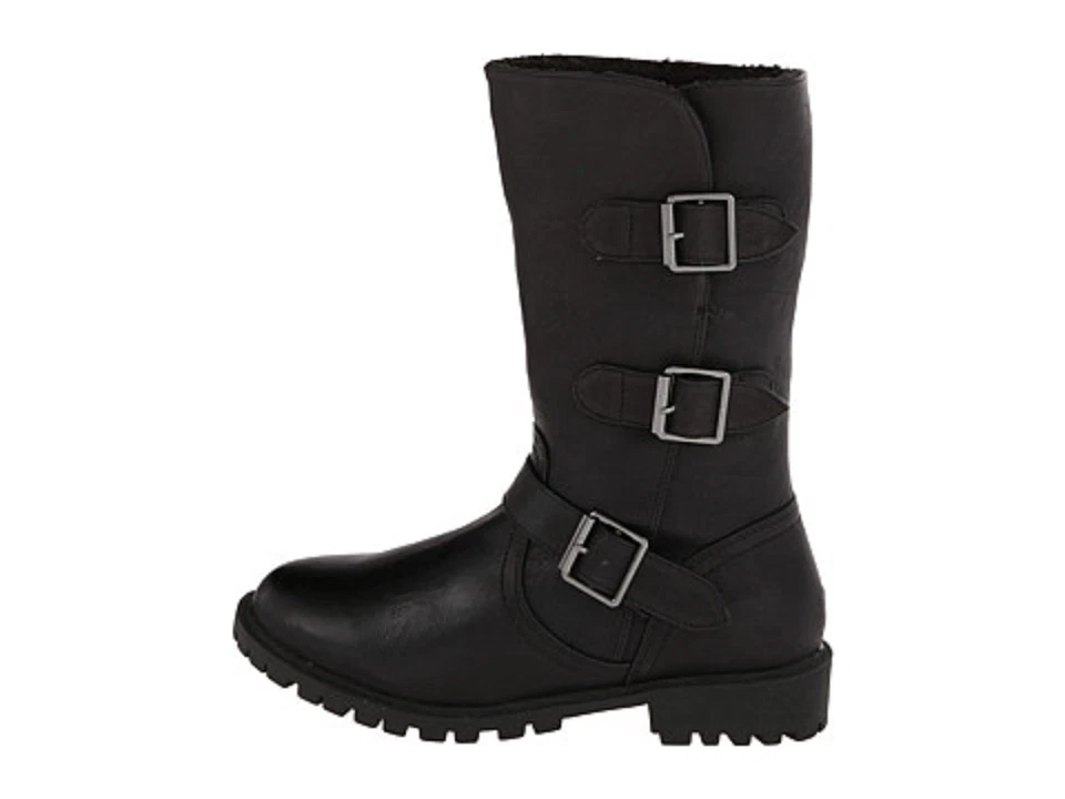 MIA Imeina Black Motorcycle Buckle Up Rider Vegan Winter Snow Boots New