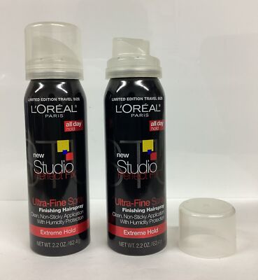 L'Oreal LOT OF 2 Studio Perfect Fix Ultra-Fine Spray Extreme Hold, 2.2oz As Pict