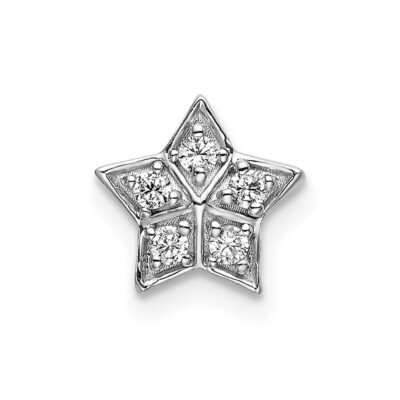 14k White Gold Diamond Star Chain Slide Pendant Gift for Mother