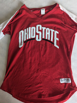 Sweat-shirt Victoria's Secret PINK Ohio State, Col Boutonné V-neck, Manches Courtes, Neuf Avec étiquettes