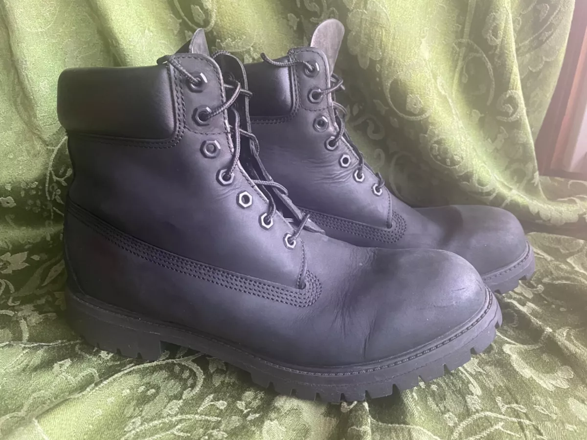Timberland Premium 6 Inch Waterproof Black Nubuck Boots 10073 Mens Size 11
