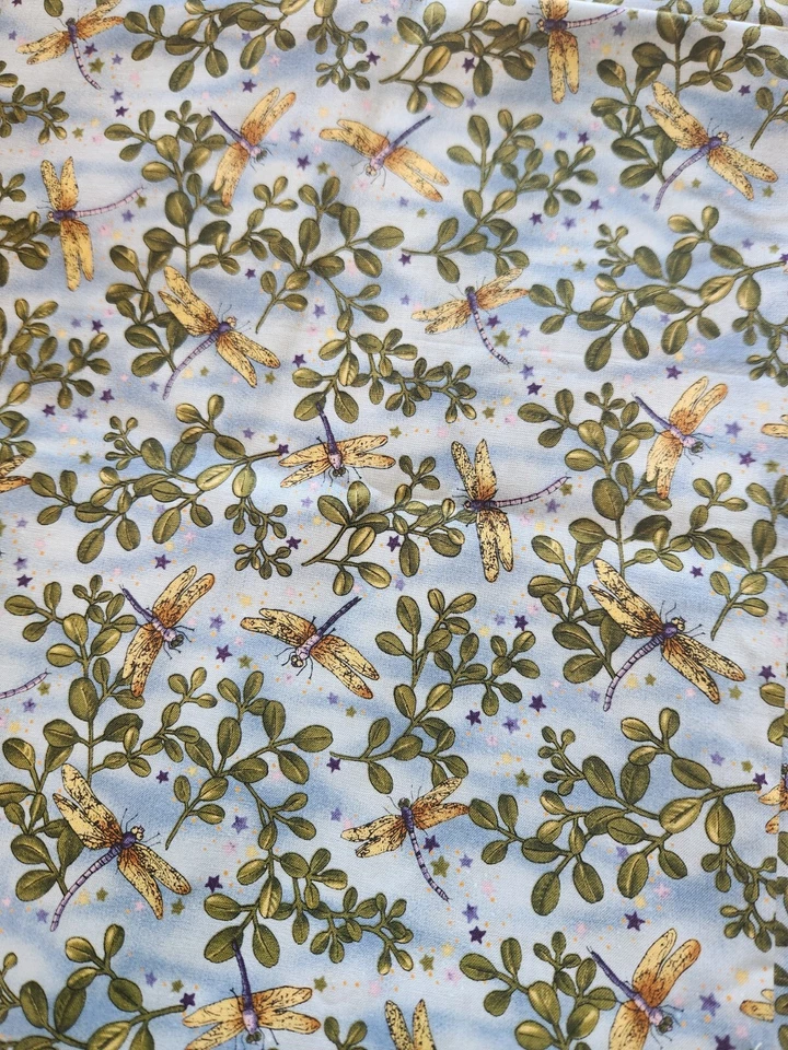 Hoffman Intn'l  Cotton Quilting Fabric, 1.25 Yd x 44", Fantasies, Dragonfly - Image 4 of 4