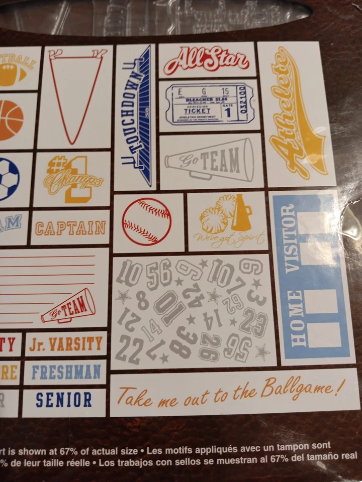 Novos selos de scrapbooking 24 selos esportivos transparentes desmontados mídia noturna toda - Imagem 2 de 4
