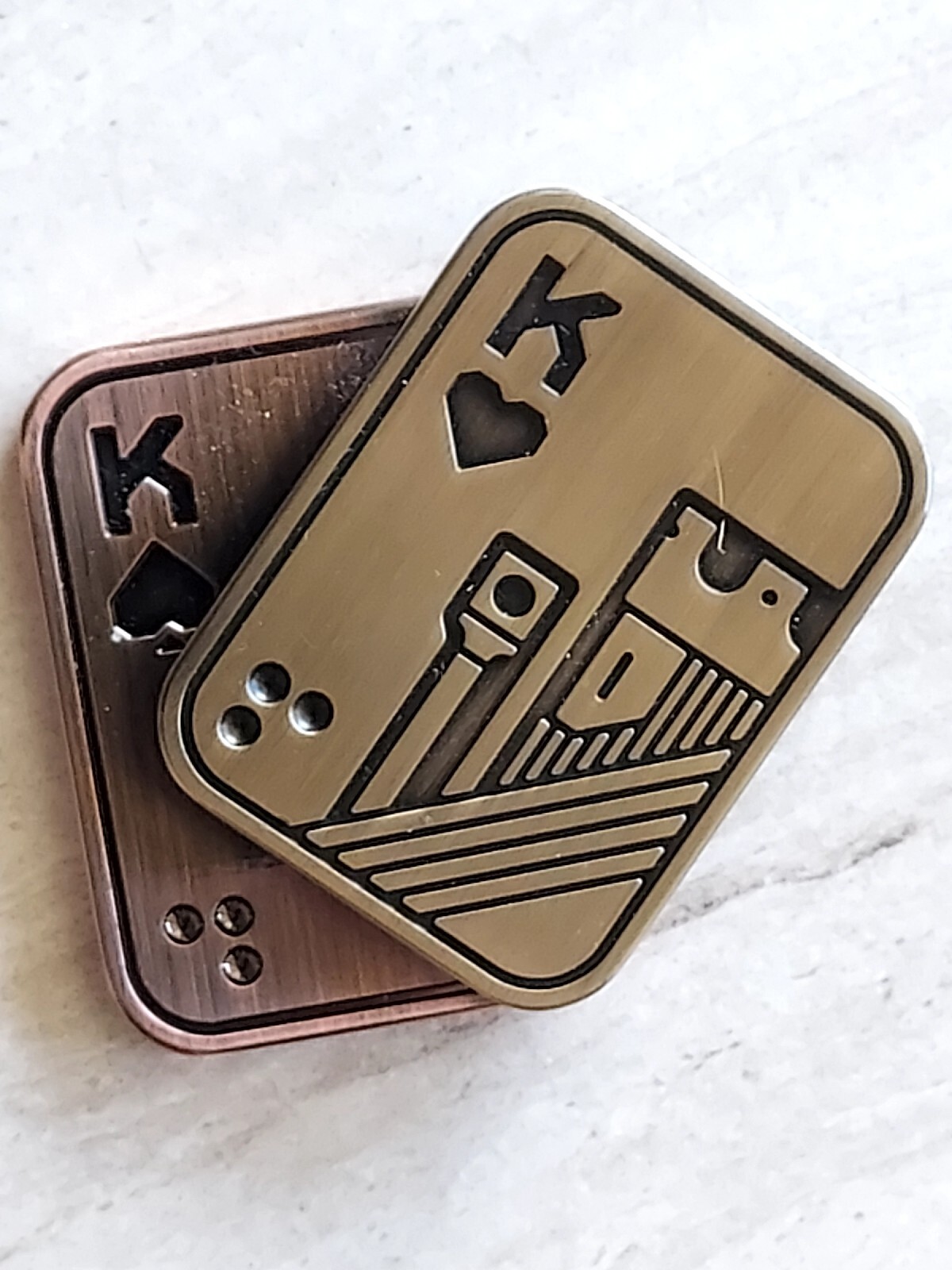 Fidget Push Slider clicker skull King Card Poker EDC