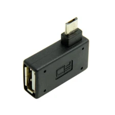 CY Right Angled Micro USB 2.0 OTG Host Adapter with USB Power for Phone 5Pin OTG