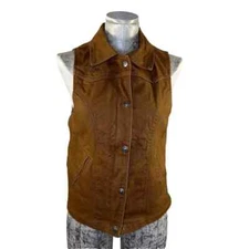 Wyoming Traders Womens Arizona Snap / Zip Up Canvas Ranch Wear Cowgirl Vest