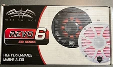 Wet Sounds REVO 6 SW-W 6.5" 2-Way Marine Coaxial Speakers White w/ LED PAIR
