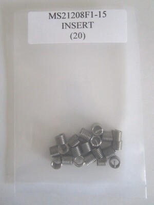 MS21208F1-15 Helical Screw Thread Insert 1/4 Stainless Steel MS124695- Lot of 20