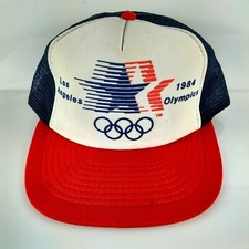 Vintage 1984 Summer Olympics Trucker Mesh SnapBack Hat Cap Los Angeles