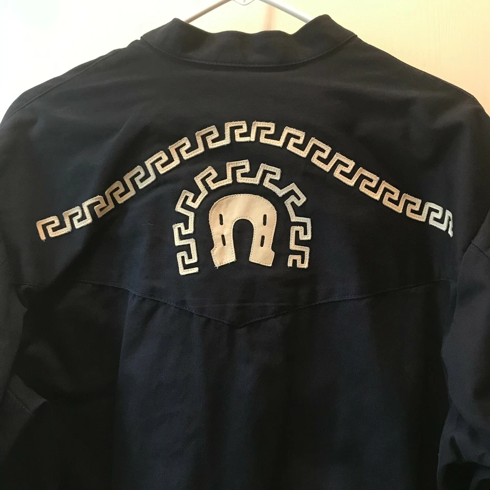 Camisa Western Mexicana Escuela de Oro con Costuras de Cuero Para Hombre Talla XXL Foto 3 de 4