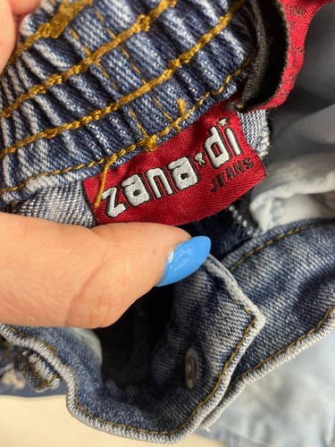 Zana Di Jeans, Girls Size 5 REG, Blue, Denim, Vintage, Patchwork, Wide Leg - Picture 6 of 7