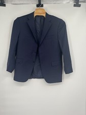 Canali Mens Suit Jacket 42" Blue Pinstripe 3 Button Blazer 100 Wool Made Italy