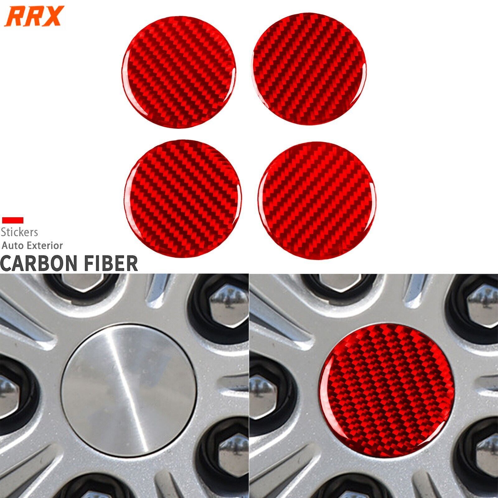 Red Carbon Fiber Wheel Center Cap Cover for Chevy Malibu 2016-2025