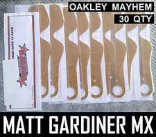 30 qty TEAR OFFS fit OAKLEY MAYHEM MOTOCROSS ENDURO GOGGLES flippers