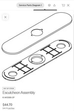 Kohler Crue Escutcheon Assembly K1413306-CP Polished Chrome finish Deck Plate