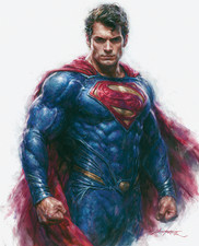 Superman in Blue-and-Crimson Suit with Flowing Cape Print - 558534281