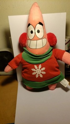 Nanco SpongeBob Squarepants Patrick Star Rare Snowflake Ear Muff Plush Doll