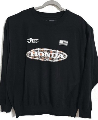 JT Racing USA Sweatshirt Mens 2XL Black Honda Camo Graphic Team Full Throttle