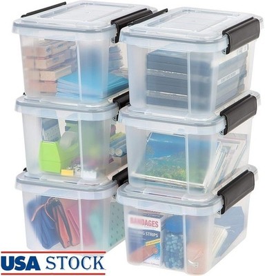 Durable Stackable Storage Bins W/ WeatherSeal Latching System BPA Free Plastic