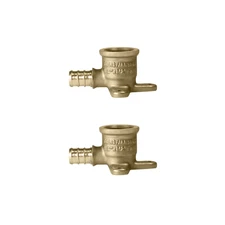 2 Pack XFITTING 1/2" Pex-B x 1/2" Female NPT Drop Ear Elbow, Lead Free Brass