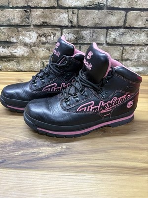 Timberland Boots Leather Black Pink Vintage, Size 6,Y2K  display picture 2