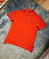Napapijri Orange Polo Shirt Men's L Short Sleeve 100 Cotton Embroidered Logo