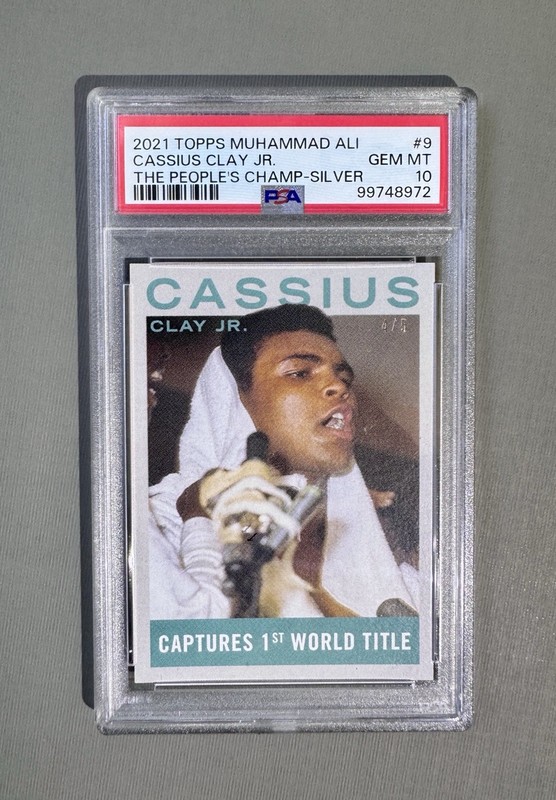 Topps 2021 Muhammad Ali People's Champ #9 Cassius Clay Jr. - Silver /5, PSA 10